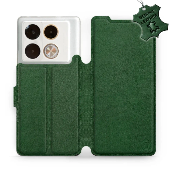 Phone Case Infinix Note 40 Pro Plus - Design Green Leather