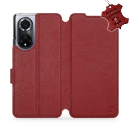 Phone Case Huawei Nova 9 - Design Dark Red Leather