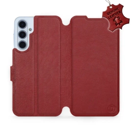 Phone Case Samsung Galaxy M35 5G - Design Dark Red Leather