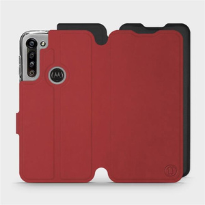 Phone Case Motorola Moto G8 Power - Design Dark Red with Platinum