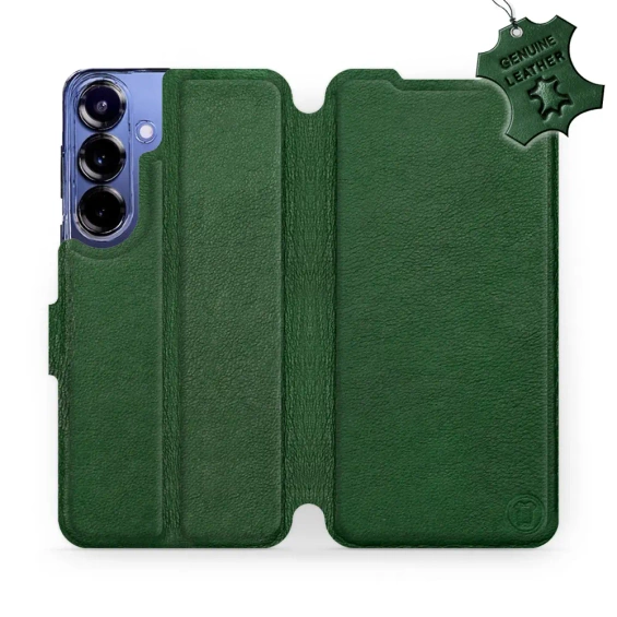 Etui ze skóry naturalnej do Samsung Galaxy S25 Plus - wzór Green Leather
