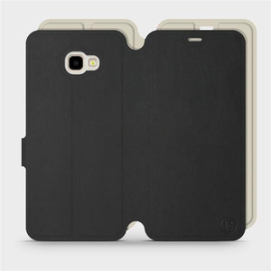 Etui Soft Touch do Samsung Galaxy J4 Plus 2018 - wzór Satynowa czerń z platyną