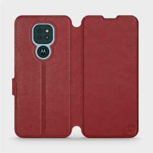 Phone Case Motorola Moto G9 Play - Design Dark Red Leather