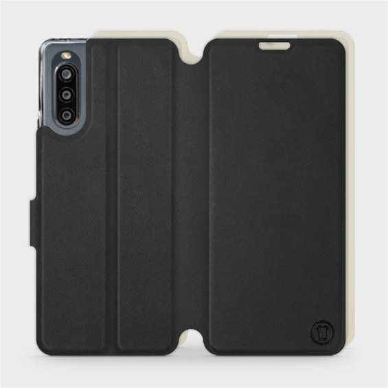 Etui Soft Touch do Sony Xperia 10 IV - wzór Satynowa czerń z platyną