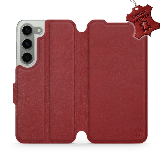 Phone Case Samsung Galaxy S23 - Design Dark Red Leather