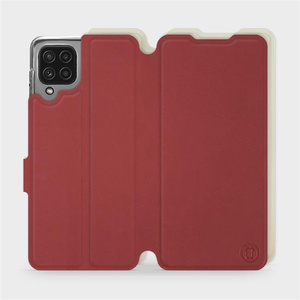 Phone Case Samsung Galaxy A22 4G - Design Dark Red with Platinum