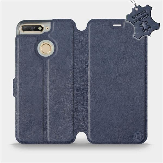 Phone Case Huawei Y6 Prime 2018 - Design Blue Leather