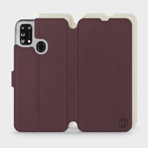 Phone Case Samsung Galaxy M31 - Design Burgundy with Platinum