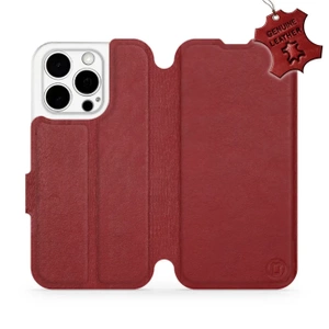 Phone Case Apple iPhone 15 Pro - Design Dark Red Leather