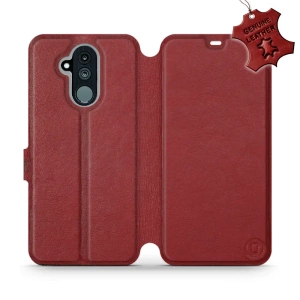 Phone Case Huawei Mate 20 Lite - Design Dark Red Leather