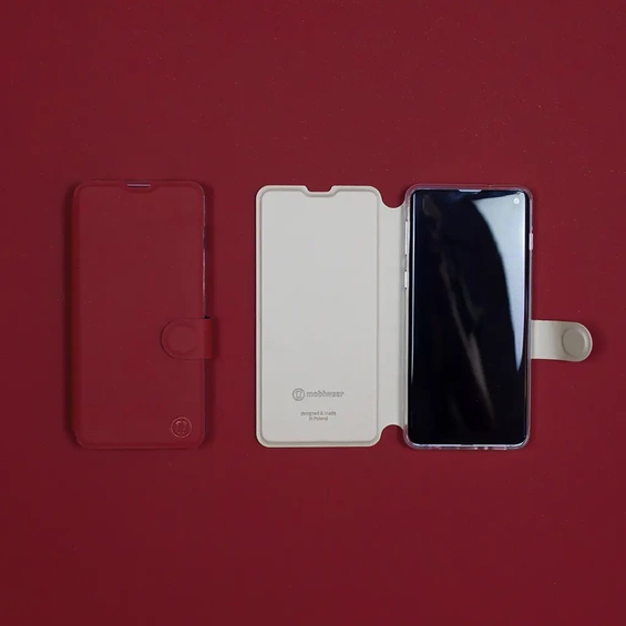 Etui Soft Touch do OPPO A60 - wzór Zachodząca czerwień z platyną