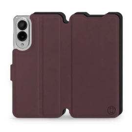 Hülle für Samsung Galaxy S25 Edge - Farbe Burgund mit Schwarz