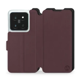 Phone Case Xiaomi 14 Pro - Design Burgundy with Black