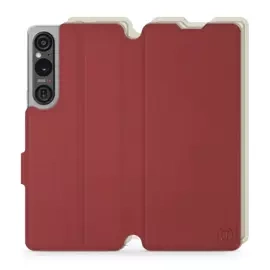 Phone Case Sony Xperia 1 V - Design Dark Red with Platinum