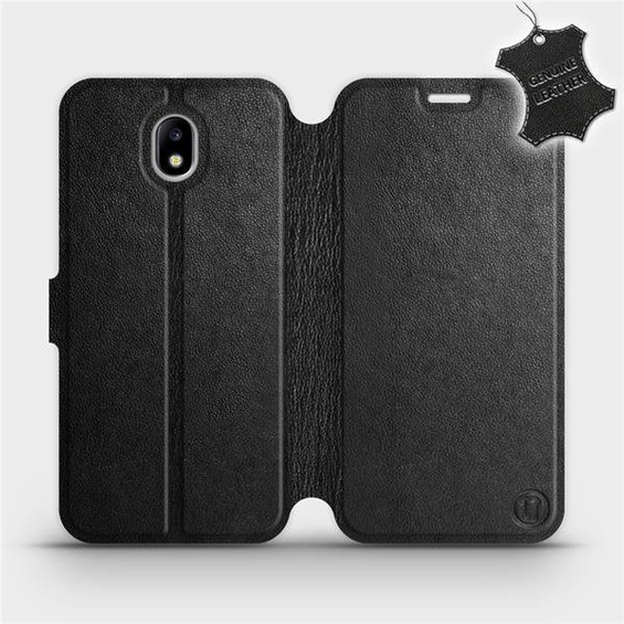 Etui ze skóry naturalnej do Samsung Galaxy J7 2017 - wzór Black Leather