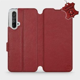 Phone Case Realme X3 SuperZoom - Design Dark Red Leather