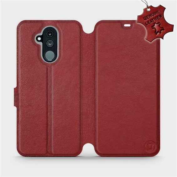 Phone Case Huawei Mate 20 Lite - Design Dark Red Leather