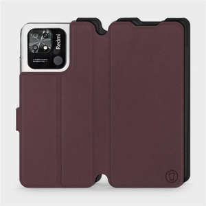 Phone Case Xiaomi Redmi 10C - Design Burgundy with Black