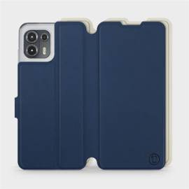 Etui Soft Touch do Motorola Edge 20 Lite - wzór Głęboki granat z platyną