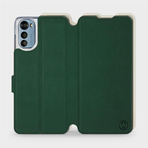 Phone Case Motorola Moto E32s - Design Green with Platinum