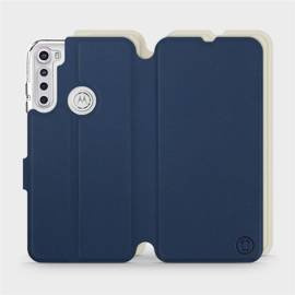 Phone Case Motorola One Fusion Plus - Design Navy with Platinum
