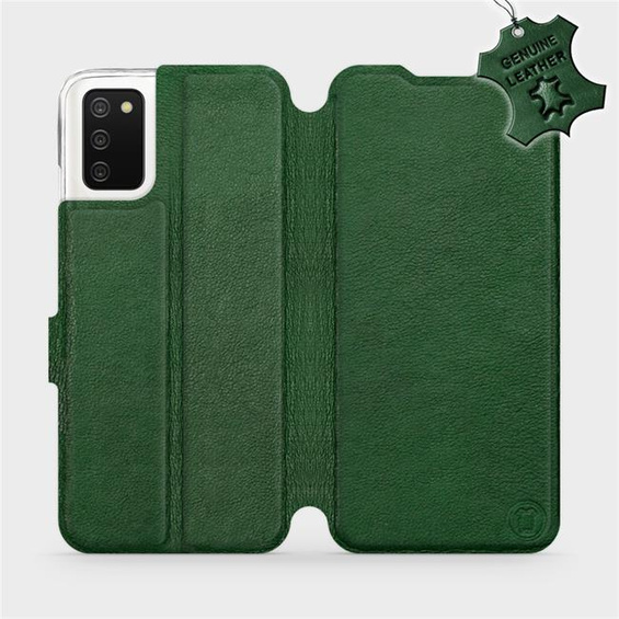 Phone Case Samsung Galaxy A03S - Design Green Leather