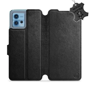 Phone Case Motorola Moto G72 - Design Black Leather