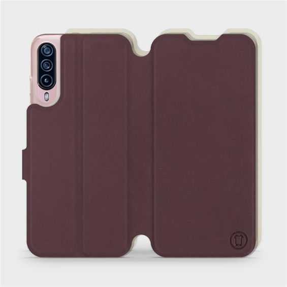 Hülle für HTC Desire 22 Pro - Farbe Burgund mit Platin