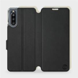 Etui Soft Touch do Sony Xperia 10 IV - wzór Satynowa czerń z platyną