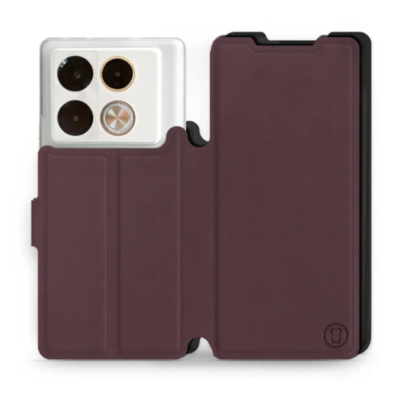 Etui Soft Touch do Infinix Note 40 Pro - wzór Matowy burgund z czernią