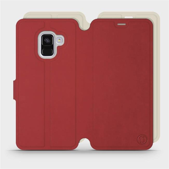 Phone Case Samsung Galaxy A8 2018 - Design Dark Red with Platinum