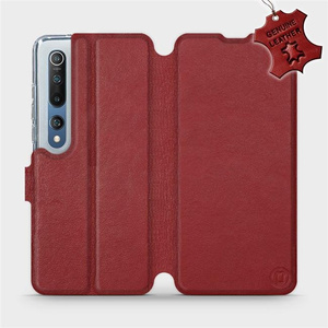Phone Case Xiaomi Mi 10 - Design Dark Red Leather