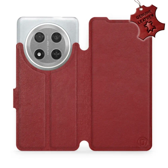 Phone Case Huawei Honor Magic7 Lite 5G - Design Dark Red Leather