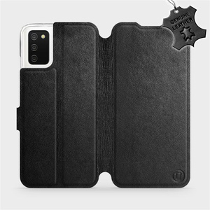 Phone Case Samsung Galaxy A03S - Design Black Leather