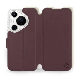 Hülle für Huawei Pura 70 Pro - Farbe Burgund mit Platin