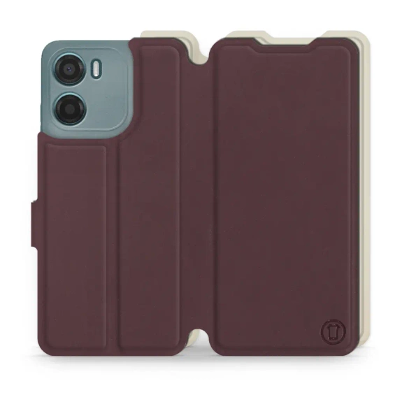 Phone Case Motorola Moto E15 - Design Burgundy with Platinum