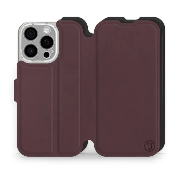 Etui Soft Touch do Apple iPhone 16 Pro - wzór Matowy burgund z czernią