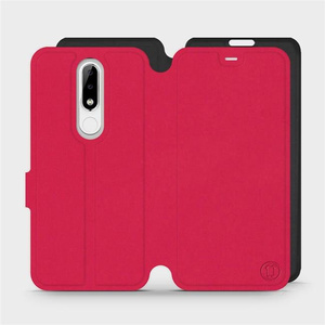 Etui Soft Touch do Nokia 5.1 Plus - wzór Żywa czerwień z czernią