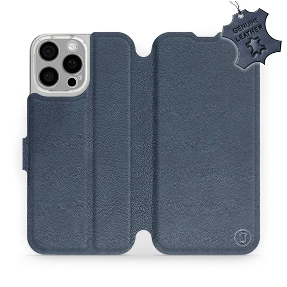 Phone Case Apple iPhone 16 Pro Max - Design Blue Leather