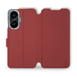 Etui Soft Touch do Xiaomi POCO F7 - wzór Zachodząca czerwień z platyną