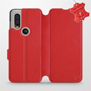 Phone Case Motorola One Vision - Design Red Leather