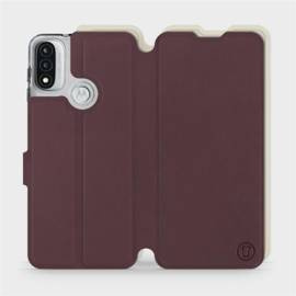 Phone Case Motorola Moto E20 - Design Burgundy with Platinum