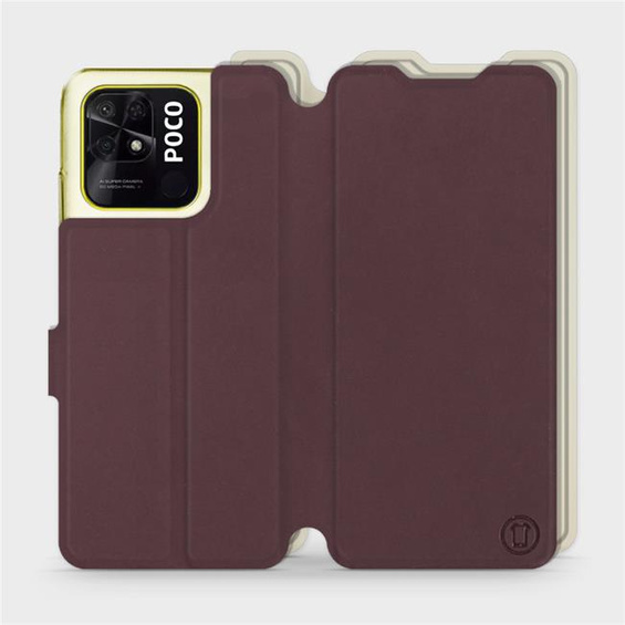 Phone Case Xiaomi POCO C40 - Design Burgundy with Platinum