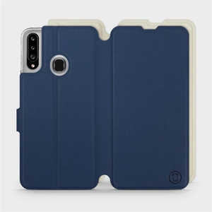 Hülle für Samsung Galaxy A20S - Farbe Marineblau mit Platin