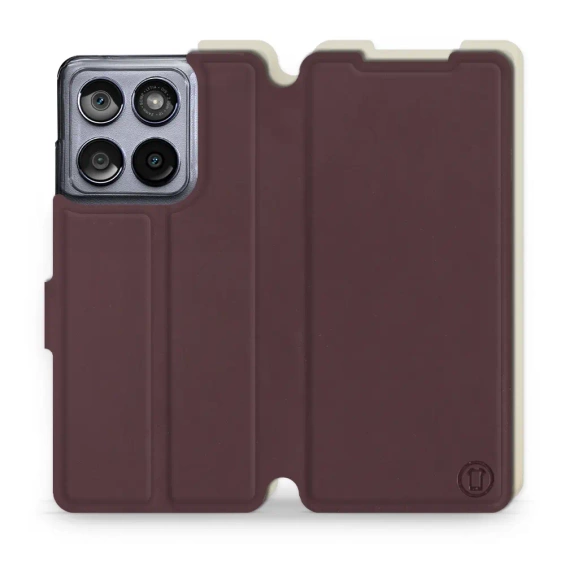 Etui Soft Touch do Motorola Edge 60 Fusion - wzór Matowy burgund z platyną