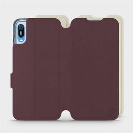 Phone Case Huawei Y6 2019 - Design Burgundy with Platinum