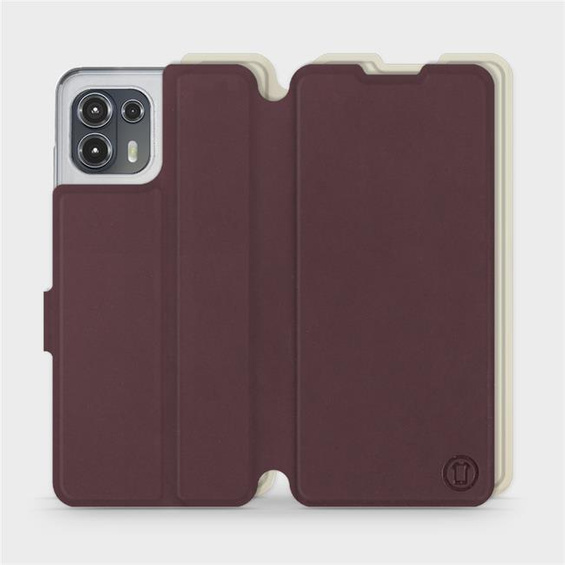 Etui Soft Touch do Motorola Edge 20 Lite - wzór Matowy burgund z platyną