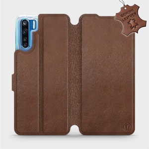 Phone Case OPPO A91 - Design Brown Leather