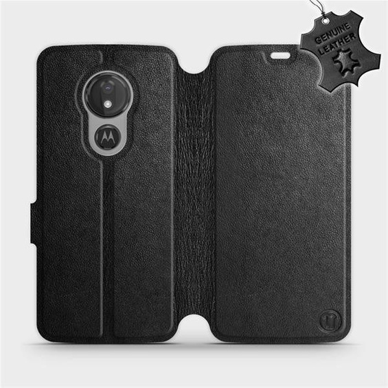 Phone Case Motorola Moto G7 Power - Design Black Leather