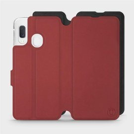 Phone Case Samsung Galaxy A20e - Design Dark Red with Black